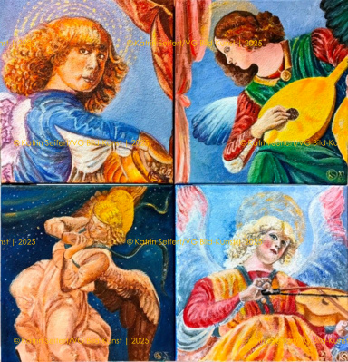 Engel, Collage, Fresco secco