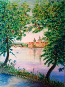 Prag, Schützeninsel, Karlsbrücke, Ölmalerei, Katrin Seifert