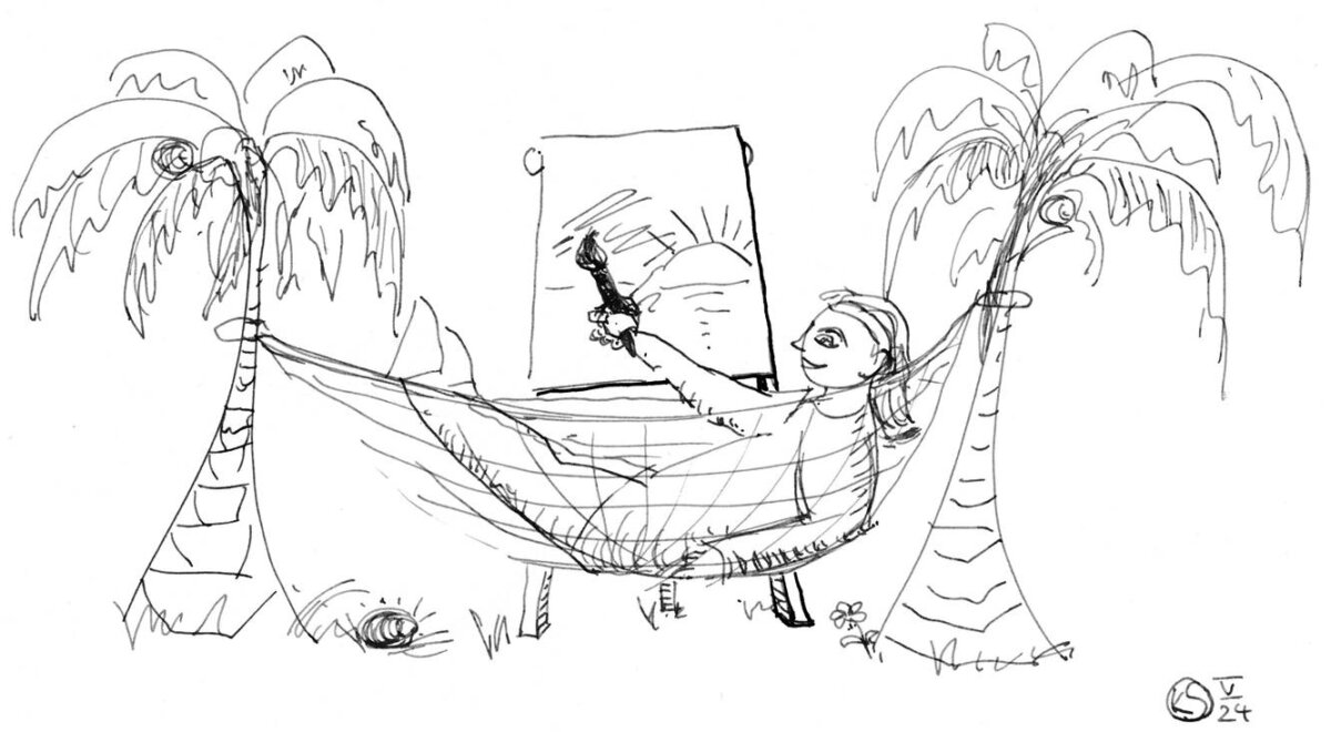 Illustration, Hängematte, Malerin, Katrin Seifert